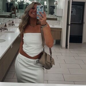 REVOLVE - Runaway the Label - Kalina Set - white, sequin, tank top & maxi skirt